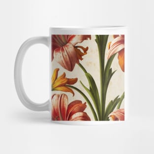 Daylily Rustic Vintage Botanical Floral Mug